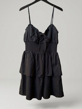 Stitch & Pine Black Tiered Ruffle Mini Dress Juniors Small